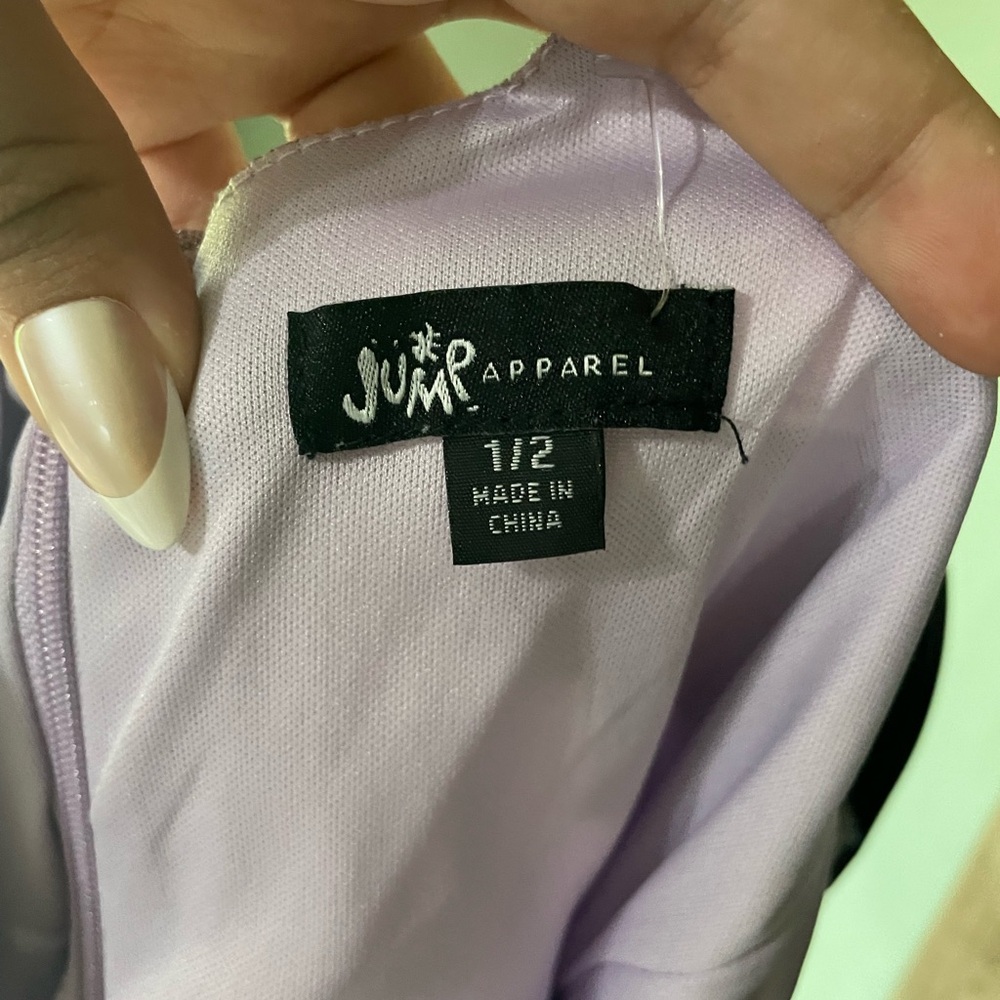 Jump Apparel Lavender Floral Glitter Fit & Flare Dress | Size 1/2